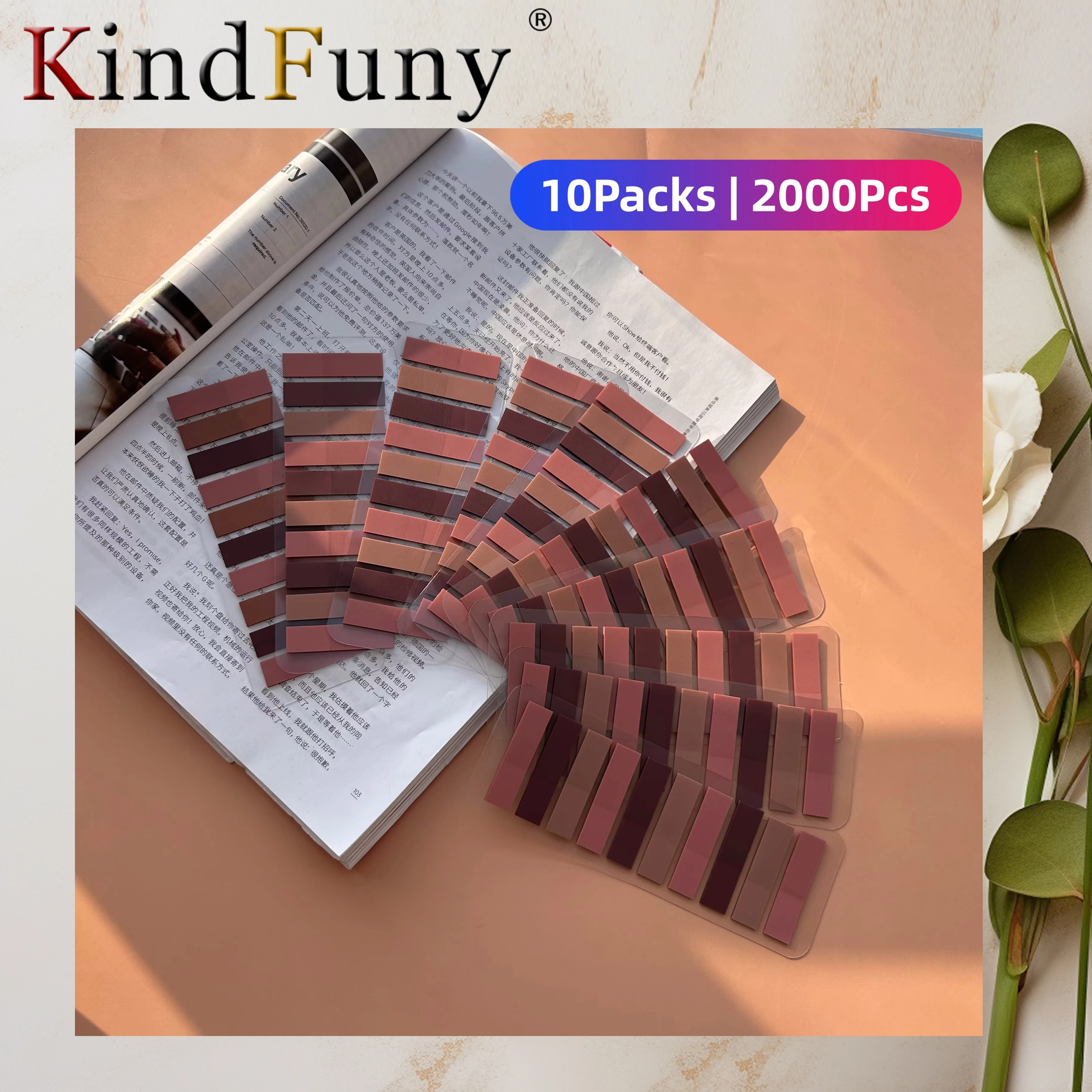 2000Pcs Transparent Waterproof Sticky Notes Index Tabs Self Adhesive Page Markers for Office School Classifying Files Planner Or