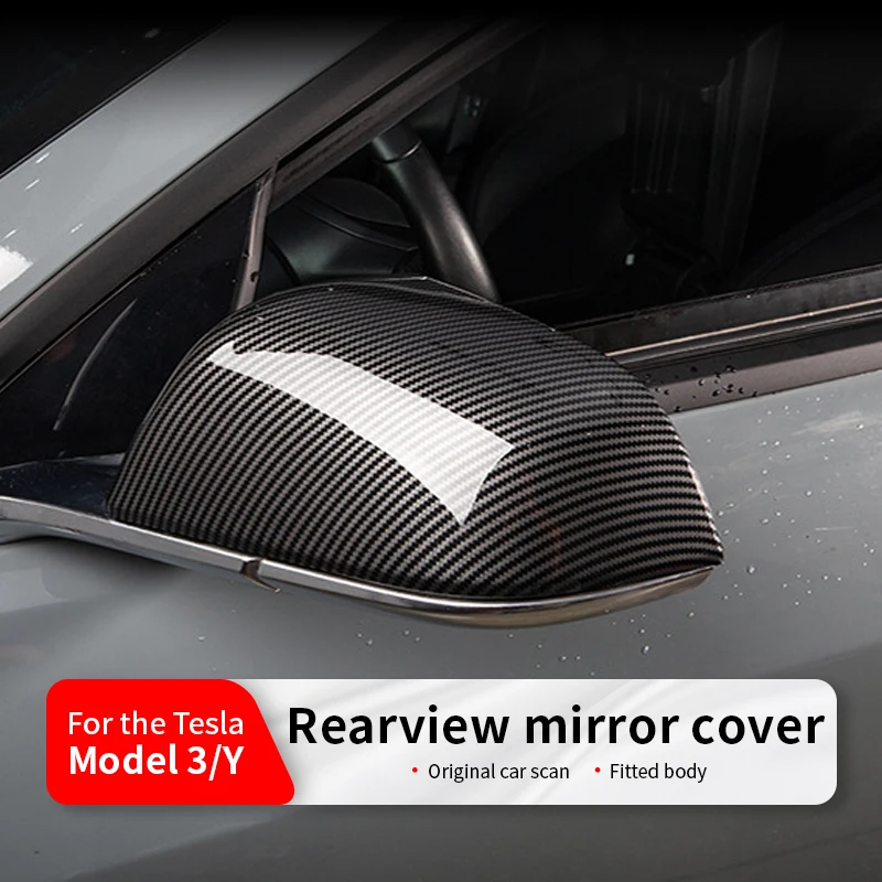 

For Tesla 2021-2024 Model Y Rear View Mirror Shell Replacement Cover Rearview Mirror Caps Replace Part White