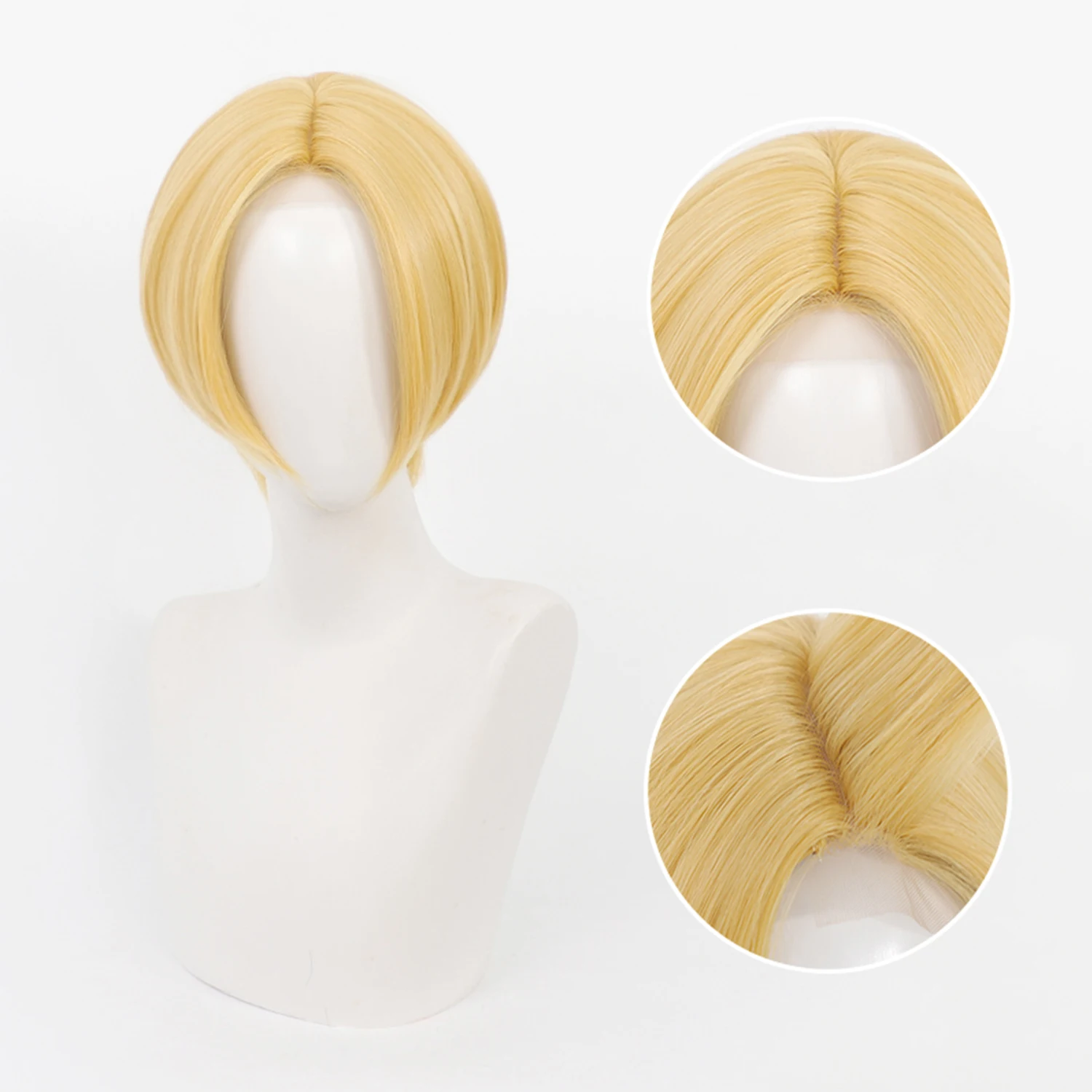 

14 Inch Cosplay Wig Universal Synthetic Lace Front Wig Short Anime Wig Middle Part Straight Cos Wig With Bangs for Daily