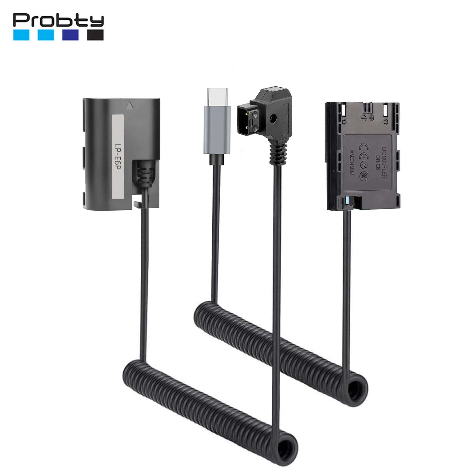 Probty DB-E6P D-Tap to LP-E6P  USB-C PD to LP-E6P Dummy Battery Cable for Canon EOS 5D Mark IV 6D Mark II 80D 90D R5 R6 Mark II