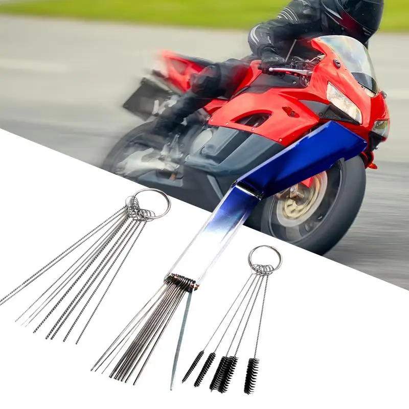 Carburetor Carbon Dirt Jet Remove Cleaning Needles Brushes Cleaner Reusable Engine Carburetor Cleaning Kit For Motorcycle ATV