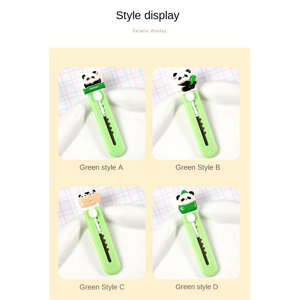 Mode Plastic Panda Cutter Hars School Kantoorbenodigdheden Papier Snijgereedschap Cartoon Intrekbare Brief Opener