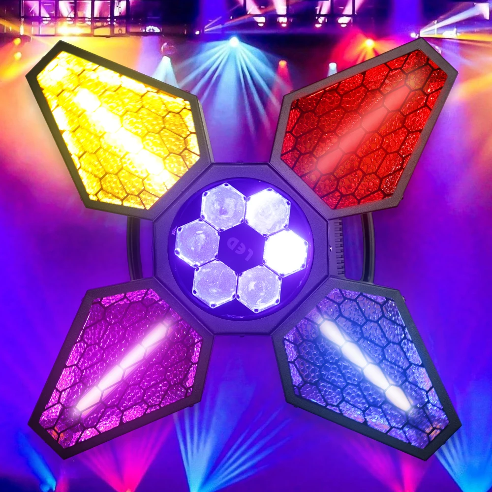 Areyourshop 4 Arms Bee Eye Zoom Light, Maple Light DMX, Retro Stage Beam Lamp Light, Disco Show Bar Party Lighting