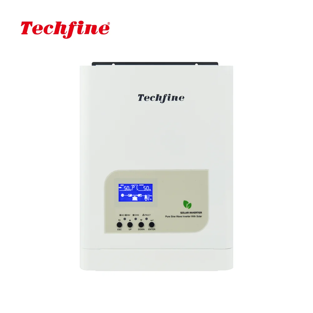 Techfine Make 12V 1300VA 1kw 220V Low Frequency Solar Inverter With in Build Controller 60A High Charging Efficiency OEM