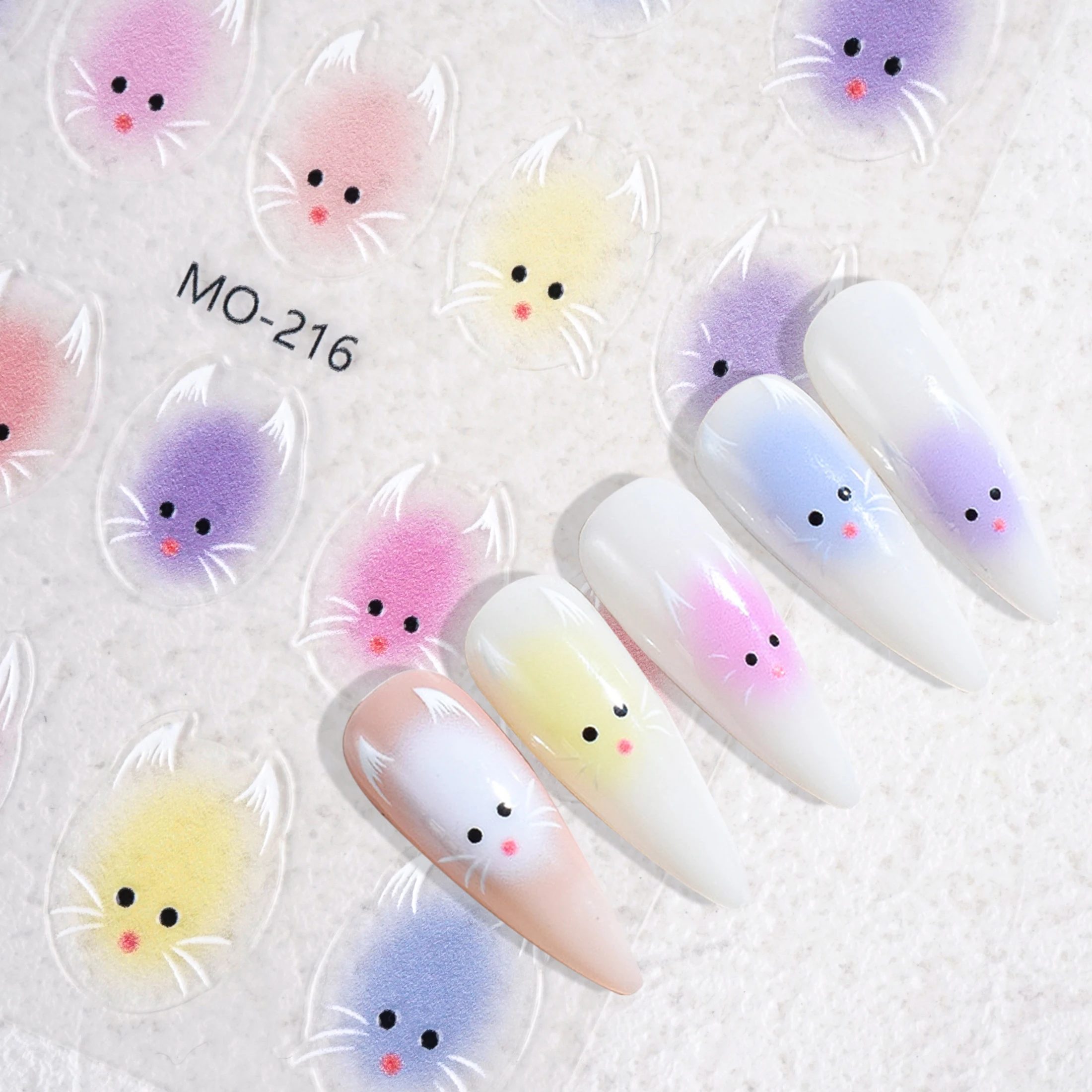 1Pcs DIY Slider for Nail Art Decoration Manicure Accessories Lovely Cat 3D Nail Art Sticker Cartoon Nail Decals