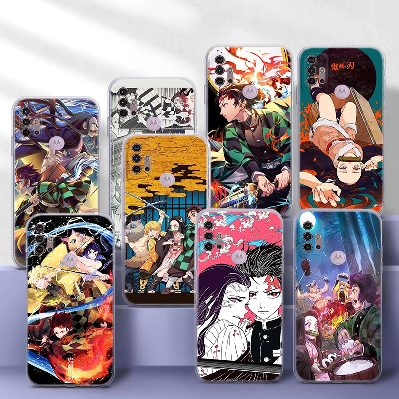 Anime demon slayer Soft Case for Moto G4 Plus G41 G5 Plus G50 G51 G5S G6 Play G60 G7 Power G71 G5 G9