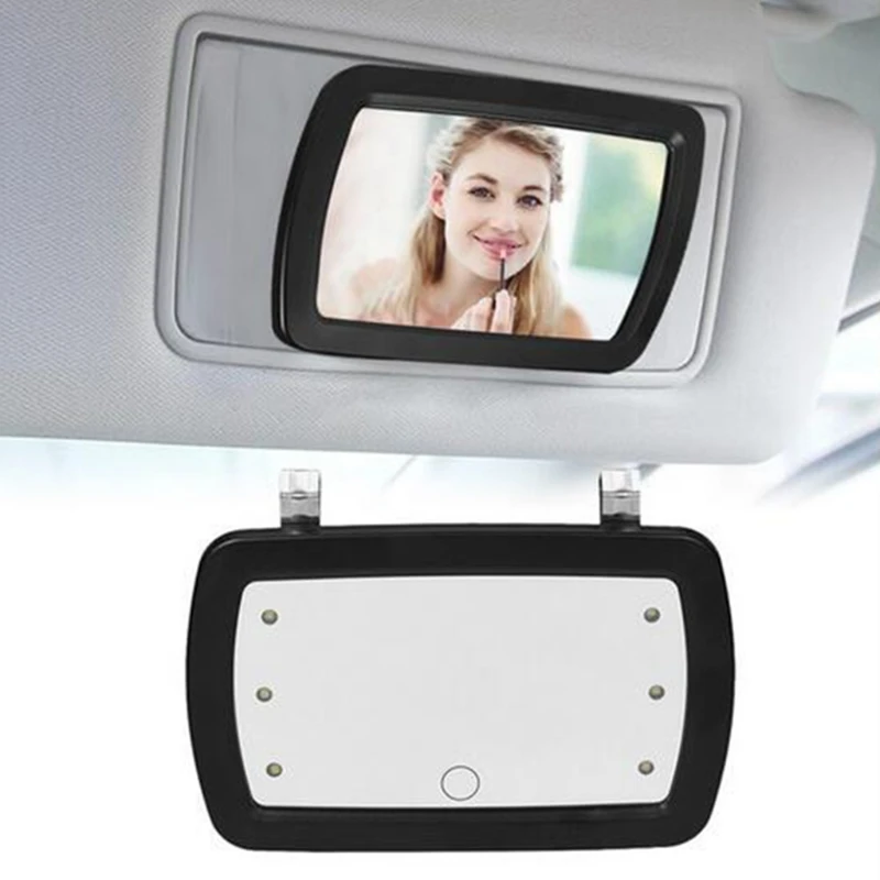 LED 조명이있는 썬 바이저 미러 용 자동차 Sun Visor Car Vanity Travel Accessori에 연결된 자동차 메이크업 미러