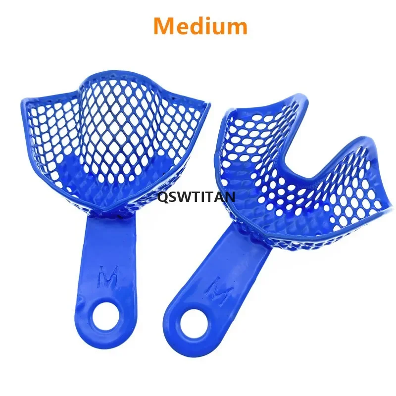 ถาดพิมพ์ฟัน 10 ชิ้น วัสดุอุปกรณ์ทันตกรรม ที่วางฟัน พลาสติก-เหล็ก