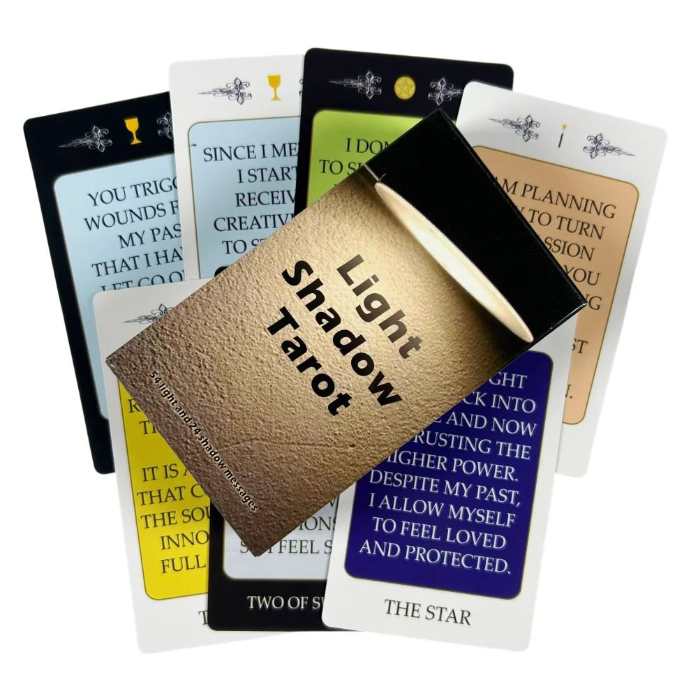 Light Shadow Tarot Board Game Deck 10.3*6cm 54 Light and 24 Shadow Messages Fate Divination Prophecy Card Family Party Game