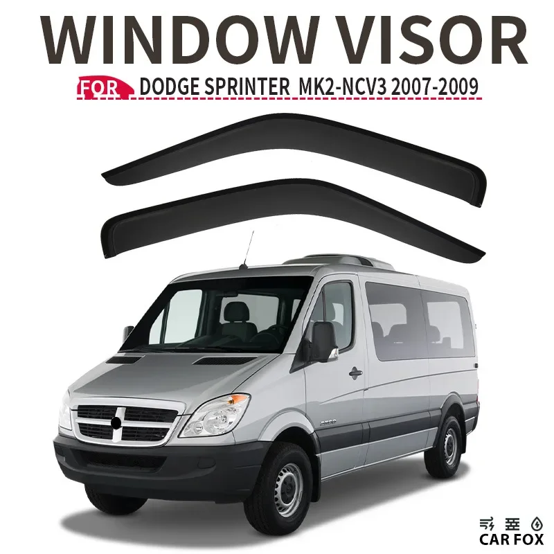 Visera para Ventana Compatible con Dodge Sprinter 2007 2008 2009, Protector Solar y de Lluvia, Deflector de Viento, Moldura