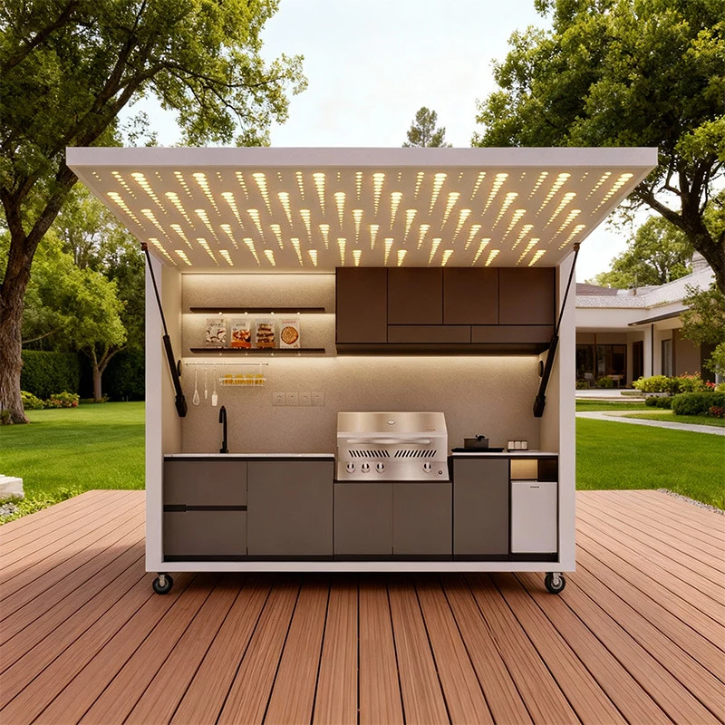 Cocina Móvil para Barbacoa al Aire Libre Personalizable, Plegable, Portátil, Estufa de Picnic Multifuncional, Equipo para Acampar