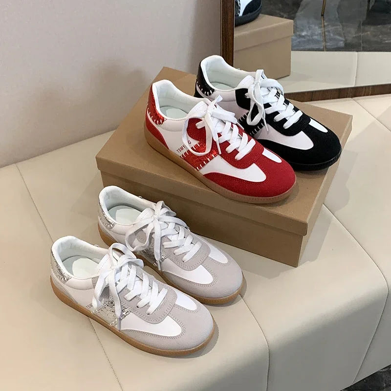 2025Frühling und Herbst, trendige Mode, Nähte, Design, Damen-Sportschuhe, lässig, rutschfest und verschleißfest, Zapatillas Mujer