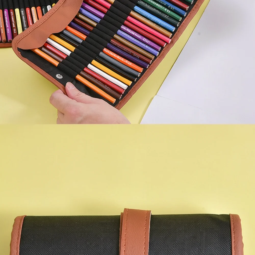 Professional Sketching Art Colored Pencils Set Wood Graphite Crayons For Students School Drawing Tools Canvas Roll Wrap Pouch