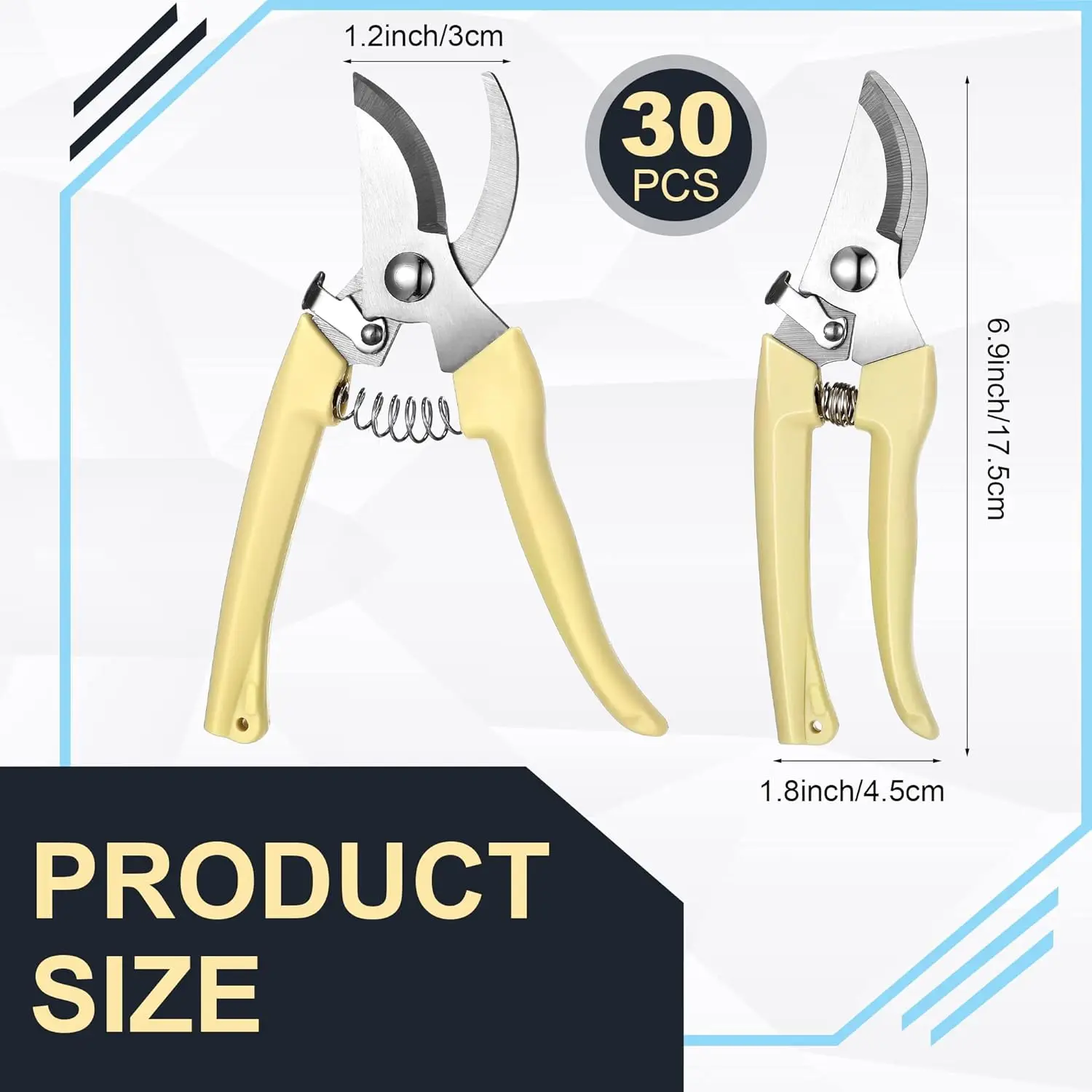 مقصات زهور الحديقة Chumia 30 - مقص تقليم شديد التحمل ومقص تشذيب - مقلم يدوي للبستنة في الفناء - بيج #2