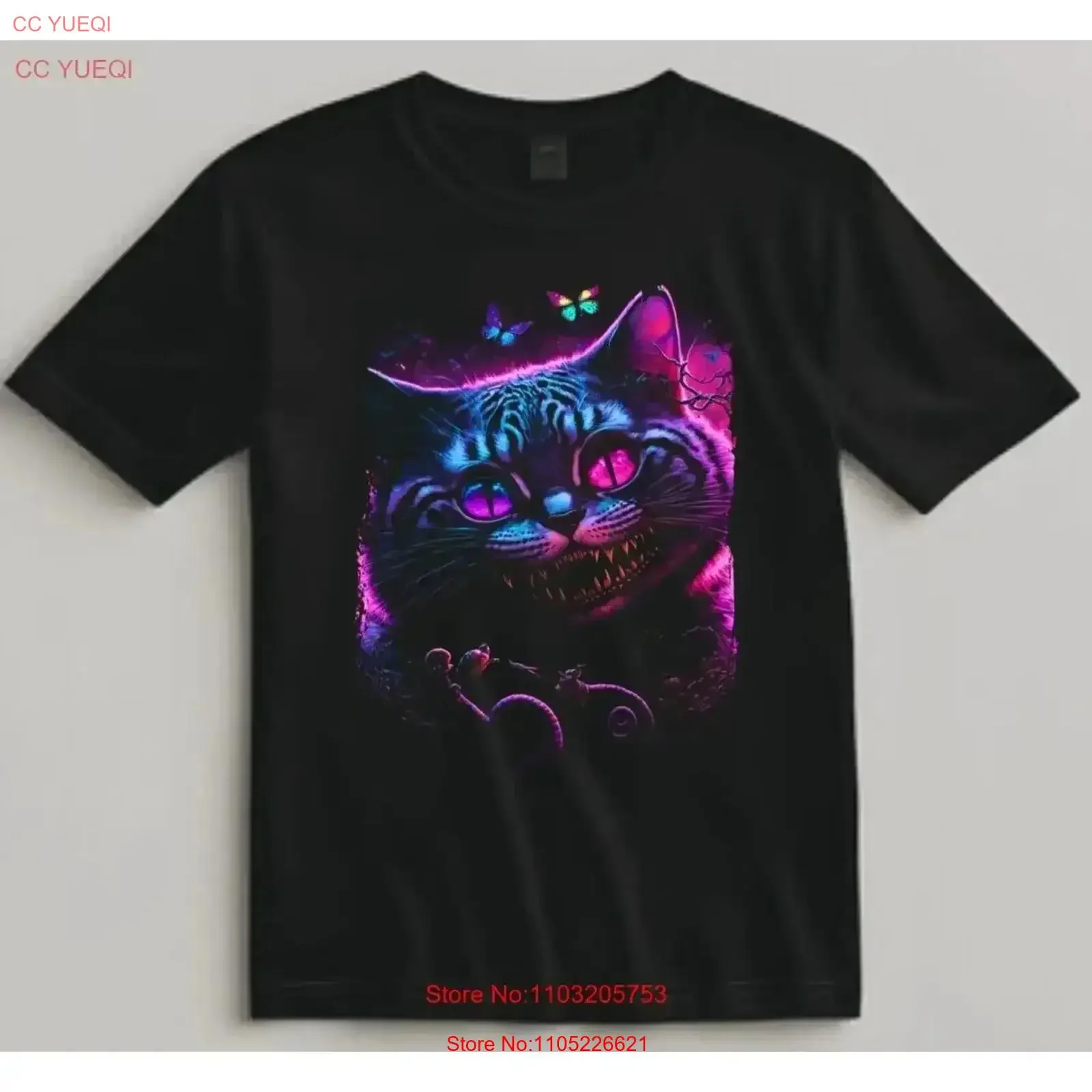

Trippy CaT T Shirt Psychedelic Neon Fantasy Streetwear for Alt Aesthetic Fans vintage Washed Slightly Casual vintage Washed
