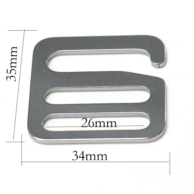 Stainless Steel Adjuster Square Buckle Center Bar 6 Shape Hook Clasp for DIY Leather Craft Bag Strap Webbing Parts Accessories