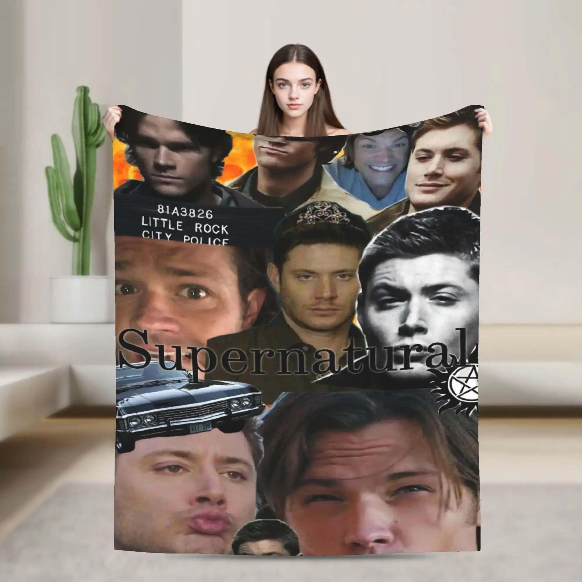 TV S-Supernatural Throw Blanket for Couch  Soft Fuzzy Plush Blanket 50x60 Inch Multiple Sizes Bedspread for All Seasons