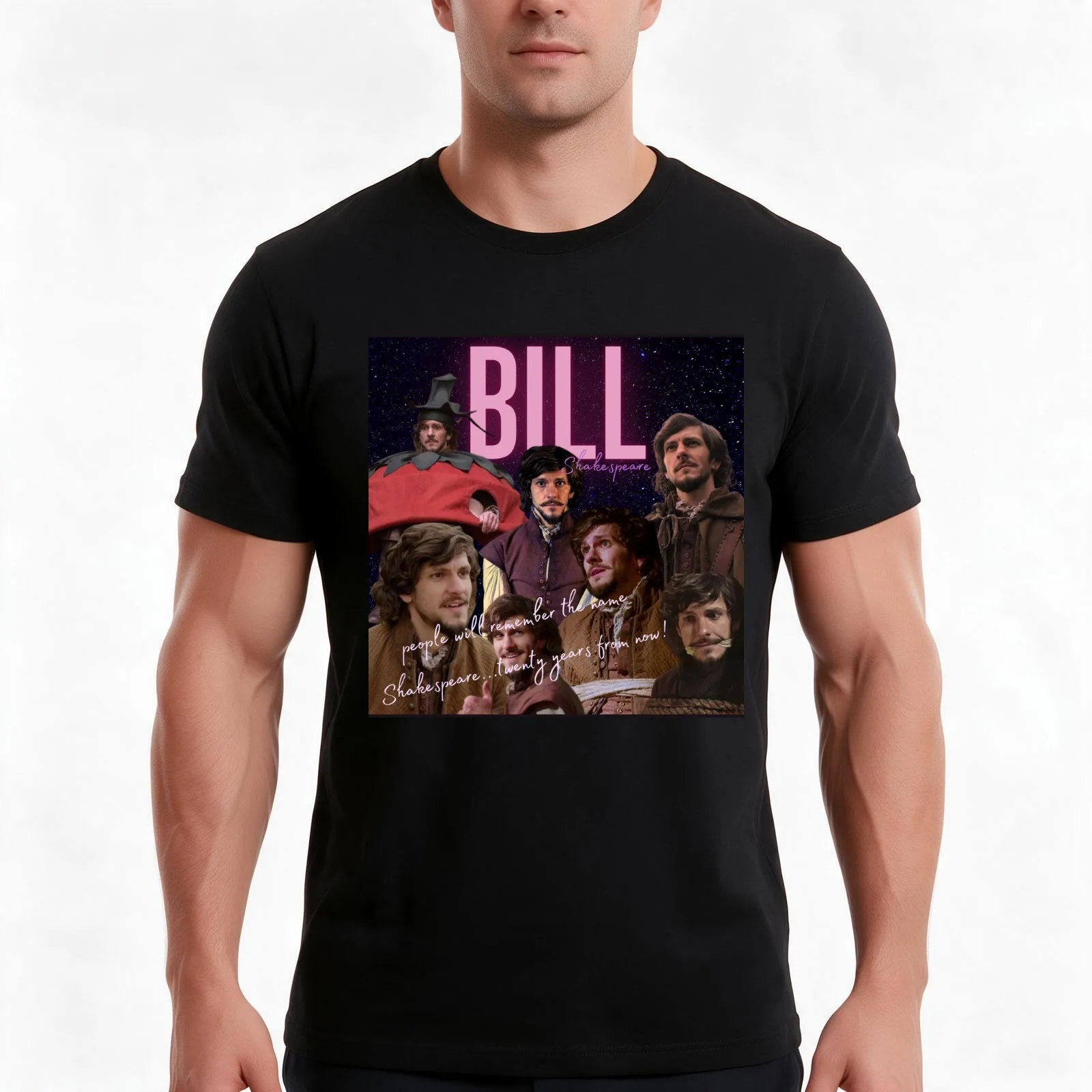 Bill (William) Shakespeare - Bill (2015) T-Shirt, Summer Casual Cotton Tee, Oversized Streetwear Tops, Vintage Graphic Print