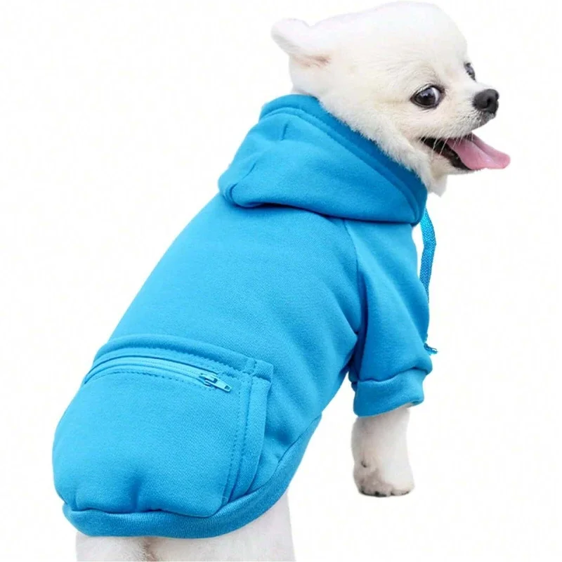 1 Piece Winter Hoodie With Pocket Puppy Warm Clothes Chihuahua Coat Clothes