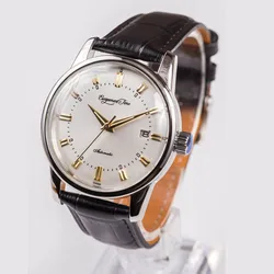 38MM Retro Formal Men's Automatic Mechanical Watch Luxury PT5000 Movement Calendar Waterproof Stainless Steel Sapphire Crystal