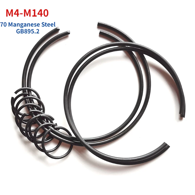 M4-M140 GB895.2 Steel Wire Shaft Clamp With Snap Ring 70 Manganese Steel Round Wire Snap Spring External Card C Type Snap Ring