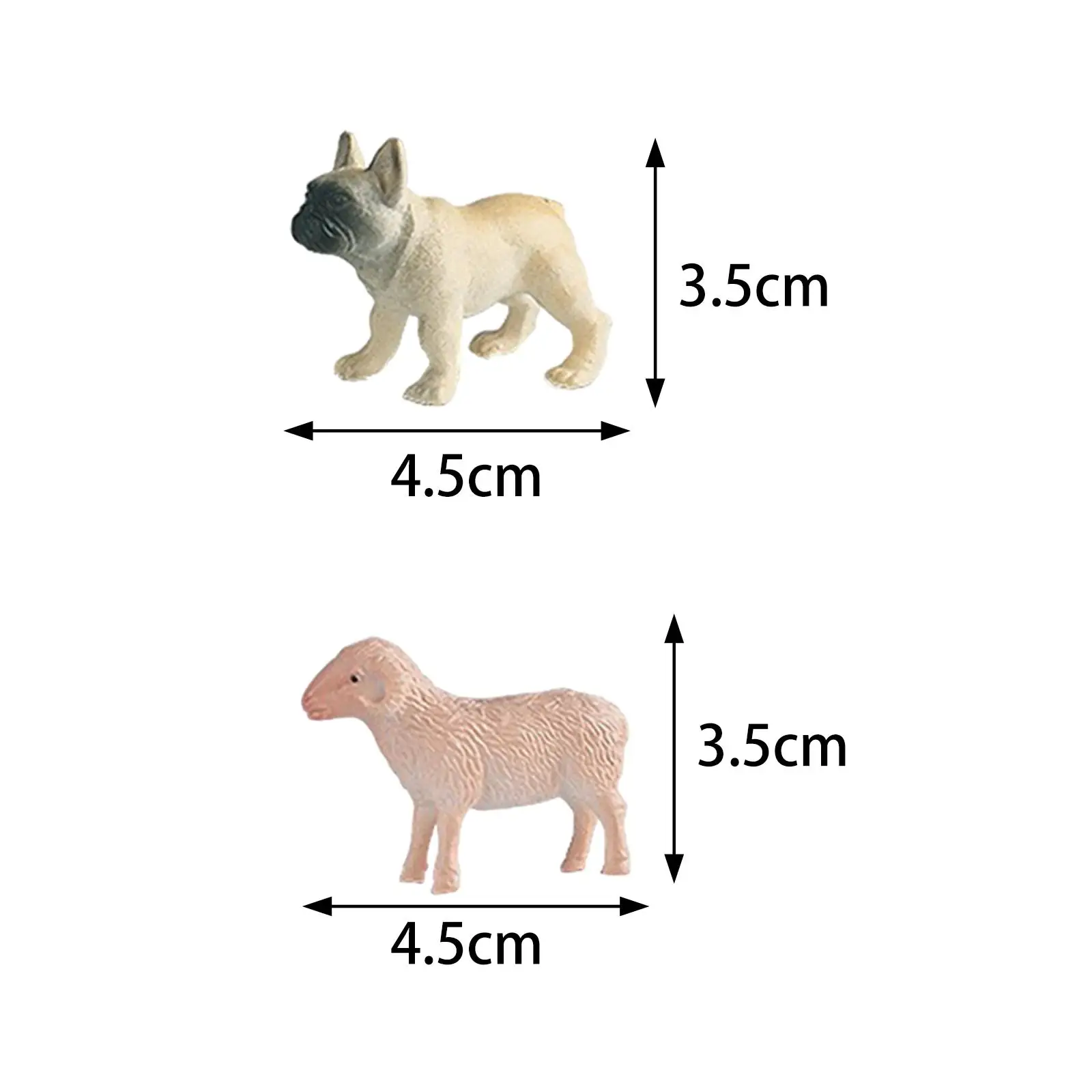 Figurines d'animaux de ferme pour filles, 12 pièces