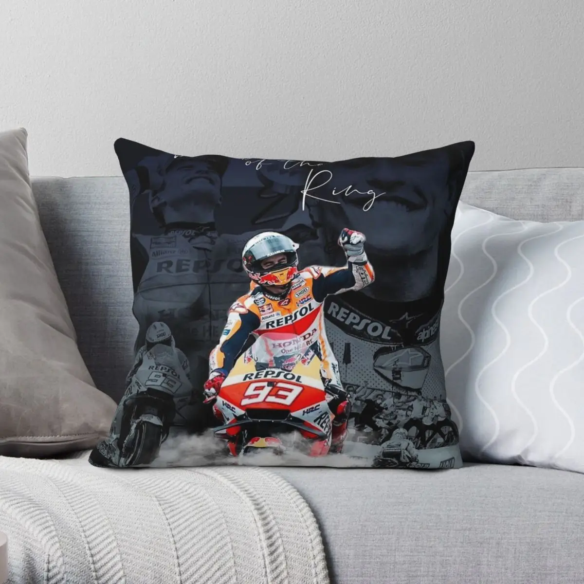 Marc Mﾡrquez Racing Driver Square Pillowcase Polyester Linen Velvet Creative Zip Decor Pillow Case Home Cushion Case