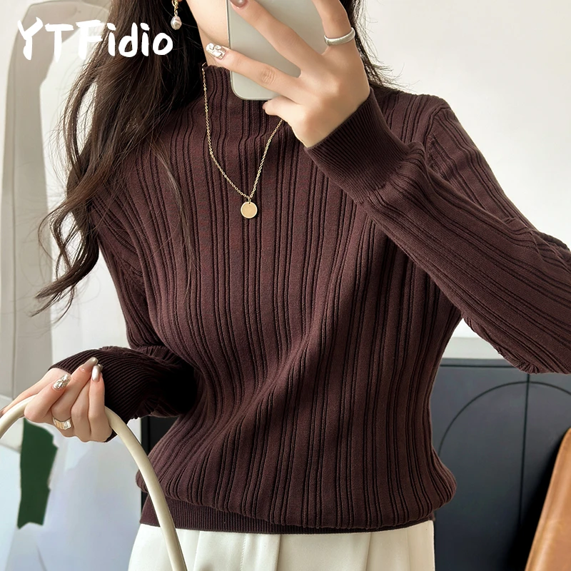 Luxury Plus Size Cotton Women's Custom Collar Pullover Sweater