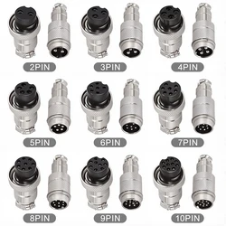 5PCS Male-Female Connector GX16 Aviation Socket Coupler 2/3/4/5/6/7/8/9 Core Pin Electric Cable Butt Mobile Type