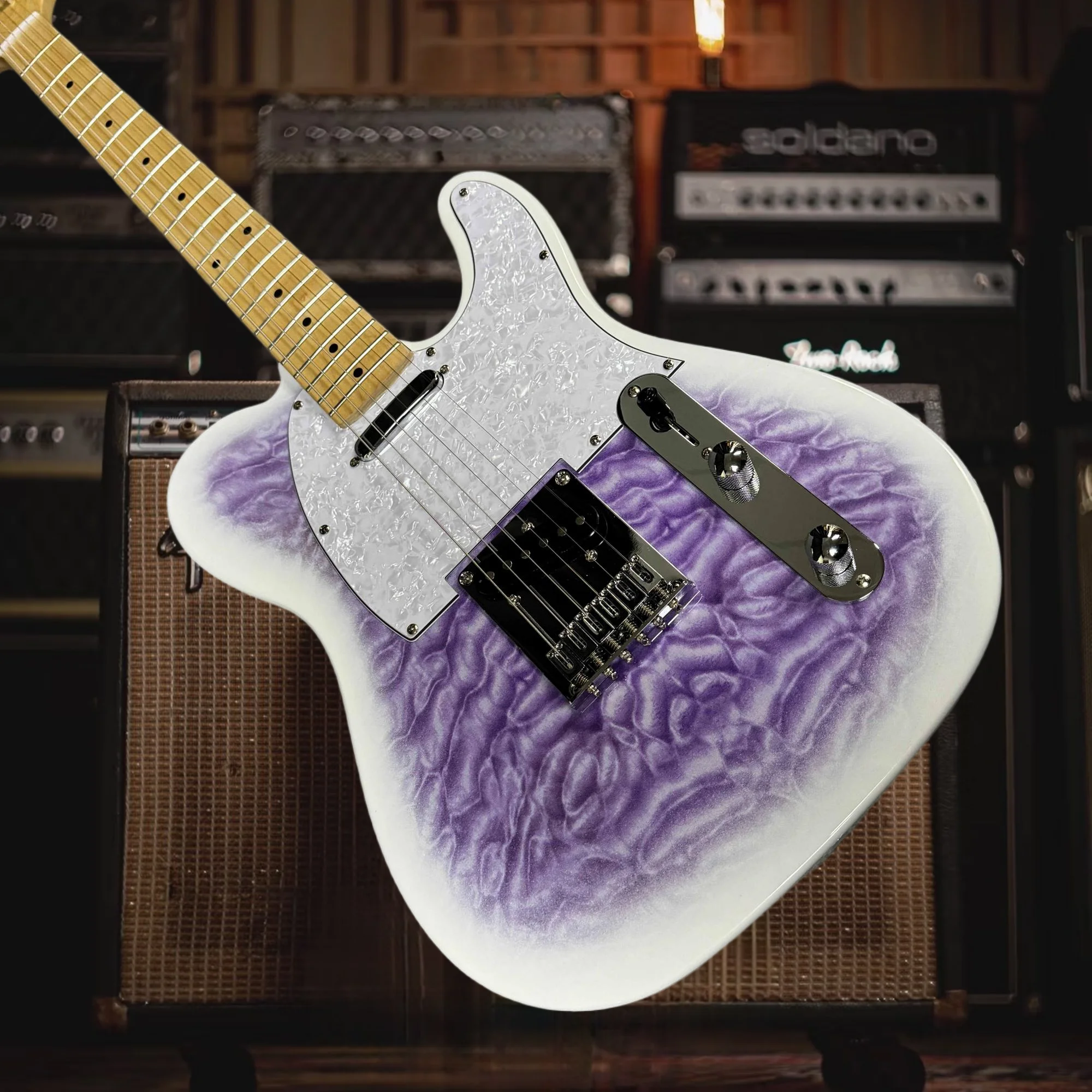 Free Shipping Light Purple TL 22 Tone Mahogany Body Maple Fingerboard Electric Guitar