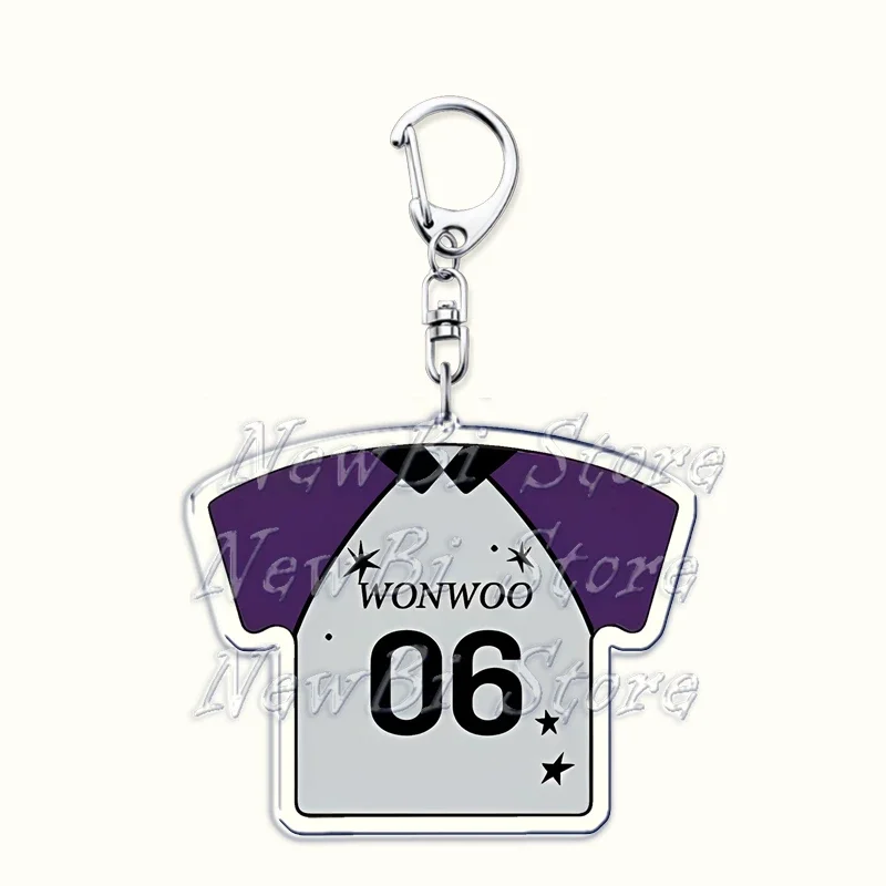 Hot Korean Fashion Kpop Boys Band Keychains Hoshi Mingyu Wonwoo Keyrings for Accessories Bag Key Chain Ring Jewelry Fans Gifts