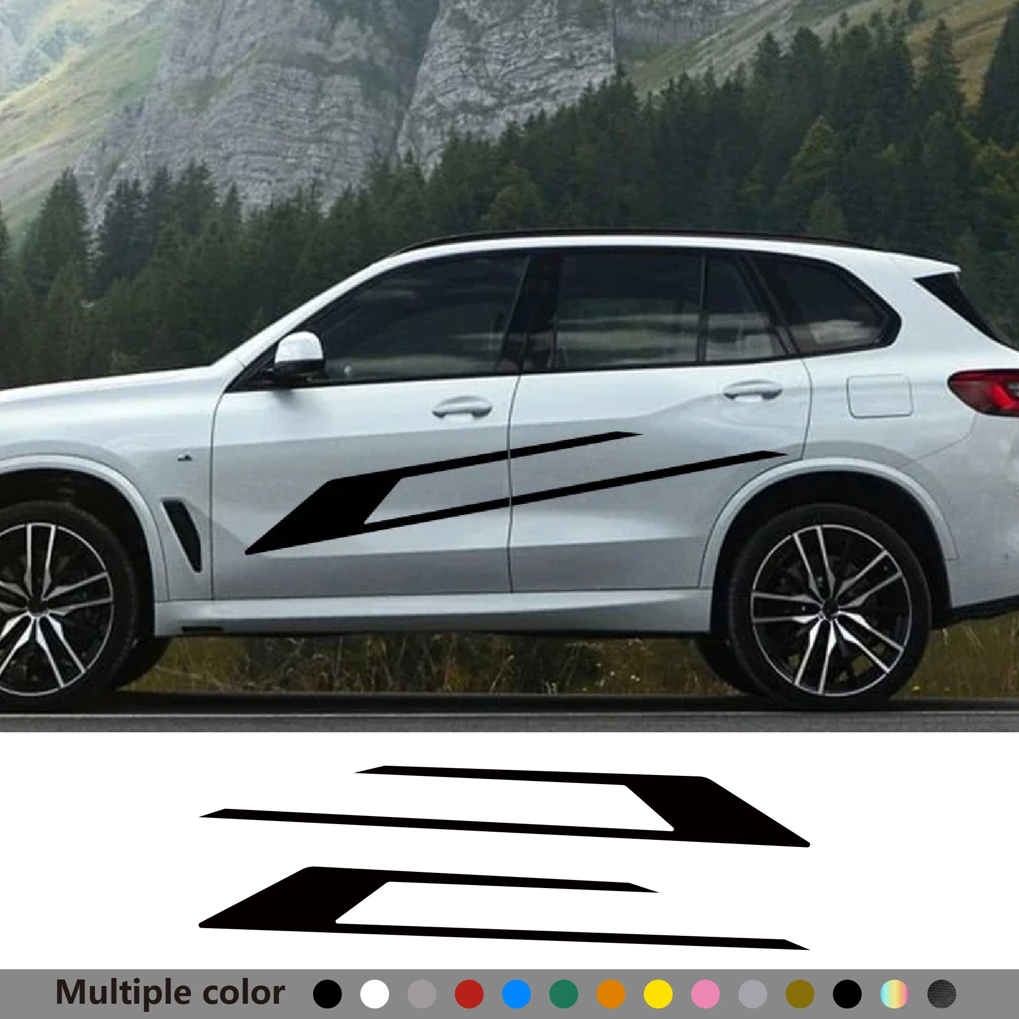 

2Pcs Car Stickers Long Side Stripe Vinyl Decals For Nissan Lexus Ford Volkswagen Toyota Mercedes Honda Auto Tuning Accessories