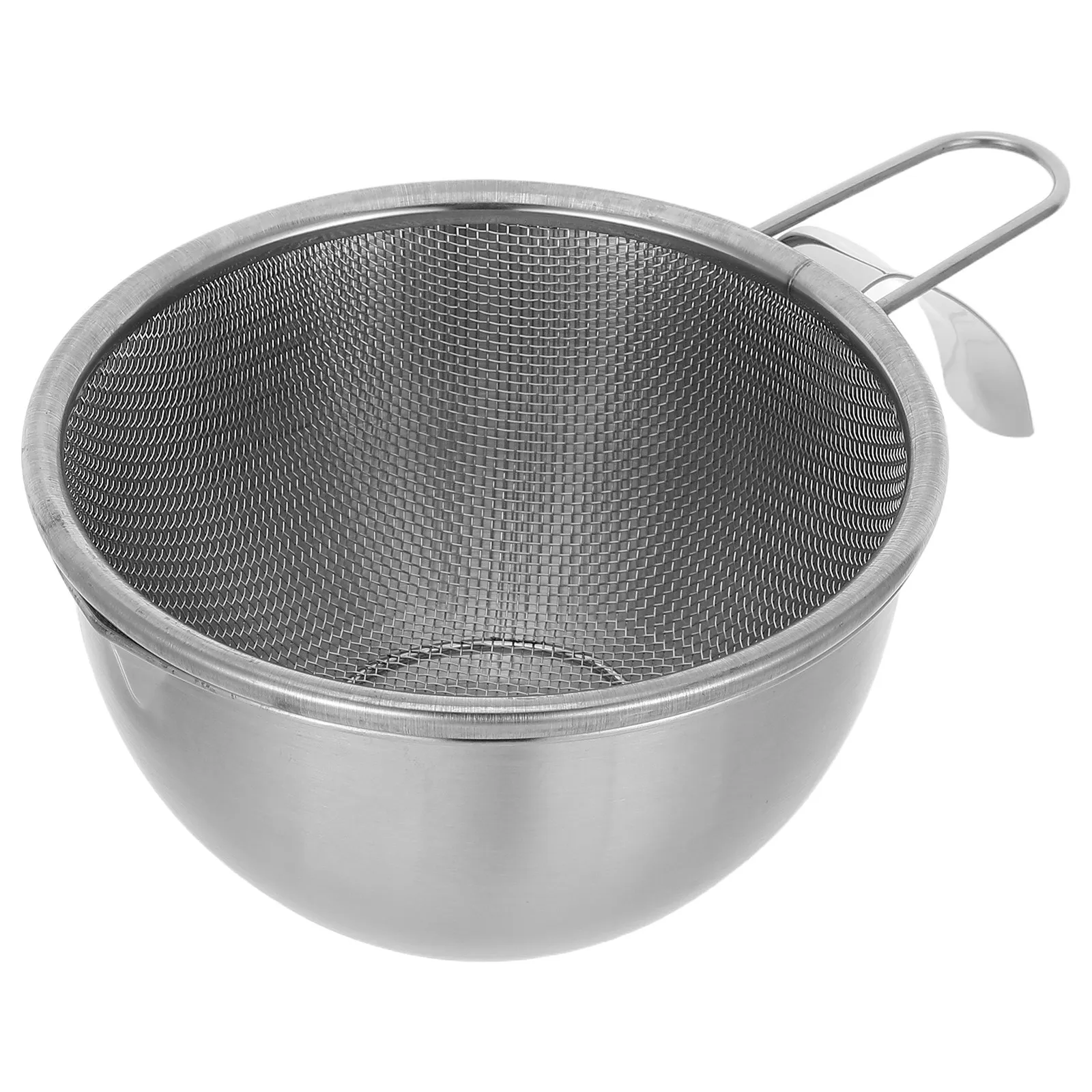 Stainless Steel Mixing Bowl Handle 600Ml Graduated Scale Egg Batter Measuring Strainer Kitchen Baking Prep Container Deep Mixing