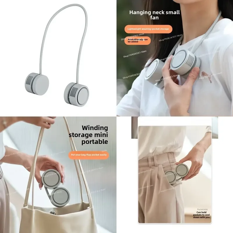 

New summer products, portable fan, folding storage, office, student, aromatherapy neck fan