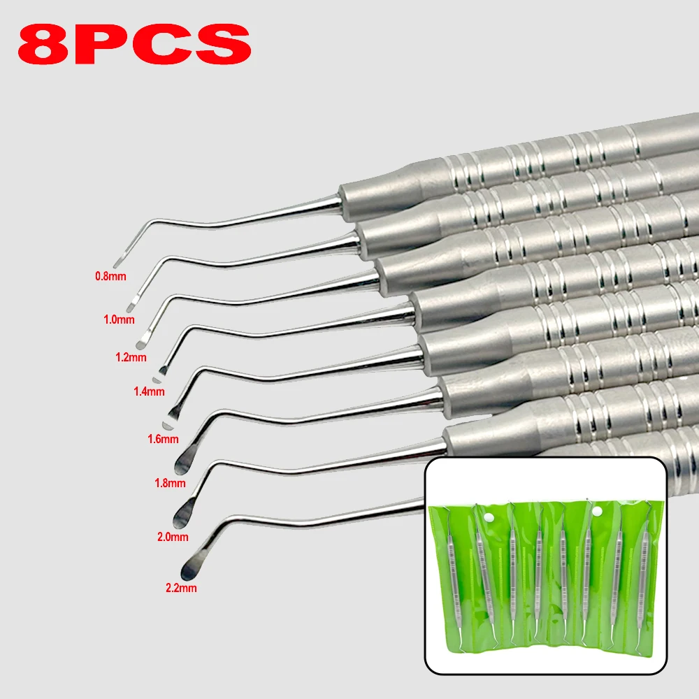 Набор из 8 предметов для стоматологических кюреток Gracey от 0,8 до 2,2 мм для лечения гидроцитовой терапии и глубокой очистки зубов