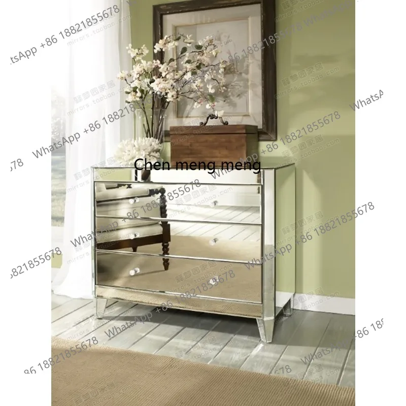 Modern mirror 3 chest cabinet fashionable storage porch dining side cabinet European multi-functional cabinet neoclassical F1615