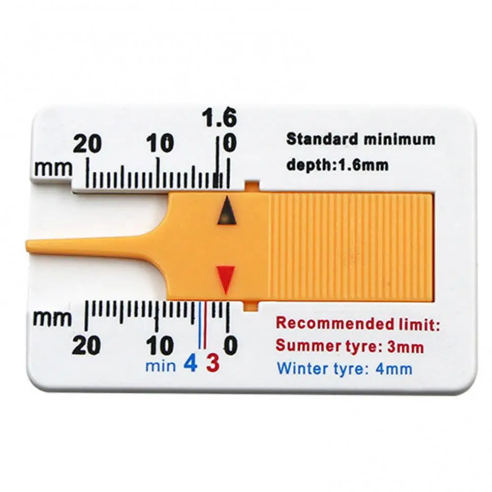 0-20mm Portable Plastic Tire Tread Depth Gauge Vernier Caliper Measuring Tool