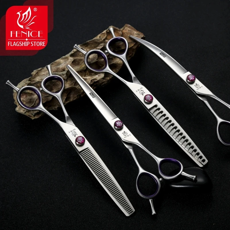 Fenice Professional JP440C 7.0/8.0inch Sharp Durable Soft Pet Dog Grooming Shears Scissors Kit