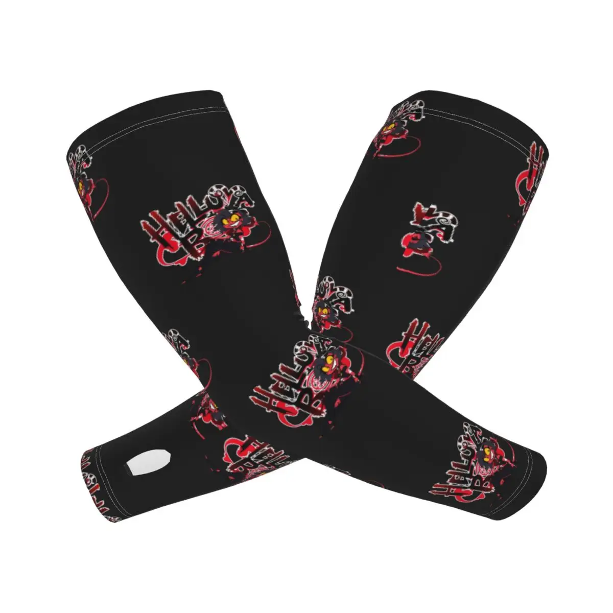 أكمام أذرع تبريد خارجية من Helluva Boss Millie، غطاء حماية من الأشعة فوق البنفسجية للصيف من الحرير الجليدي لركوب الدراجات وأكمام وشم #1