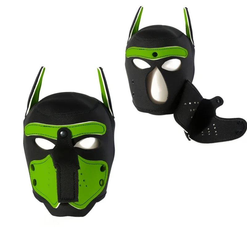10 kleuren Puppy Cosplay Kostuums Latex Gewatteerde Hond Masker Volledige Hoofd Kap Masker Met Oren Voor Mannen Vrouwen Hond rollenspel Games