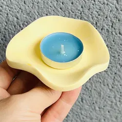 Abstract Shape Candlestick Silicone Mold Irregular Earrings Ring Display Tray Mold Heart Shape Palm Shape Tealight Holder Mold