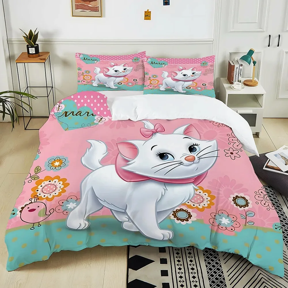 

Disney Mary Cat Bedding Set, Girls Duvet Cover Pillowcase, Mary Cat Home Bedroom Duvet Cover for Girls