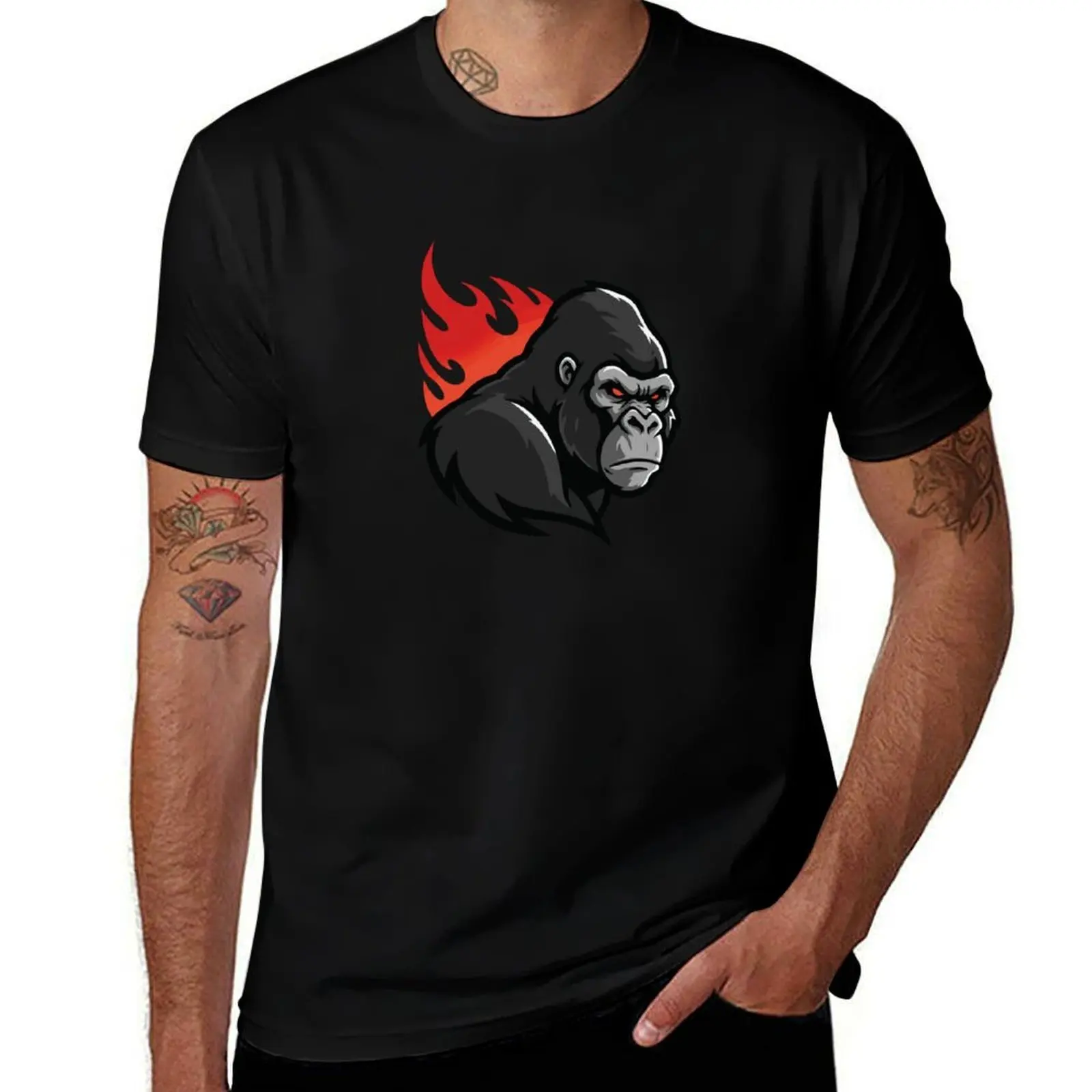

Flaming Beast of the Jungle T-Shirt Short sleeve tee summer top affliction shirts man clothes oversized t shirts for men