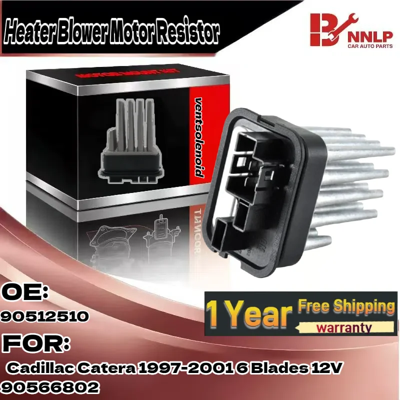 

For Heater Blower Motor Resistor for Cadillac Catera 1997-2001 6 Blades 12V 90566802