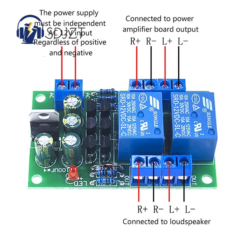 Speaker Protection Board DIY Components Kit For Stereo Audio Speaker Protection Board Boot Delay DC Protect Kit Double Channel