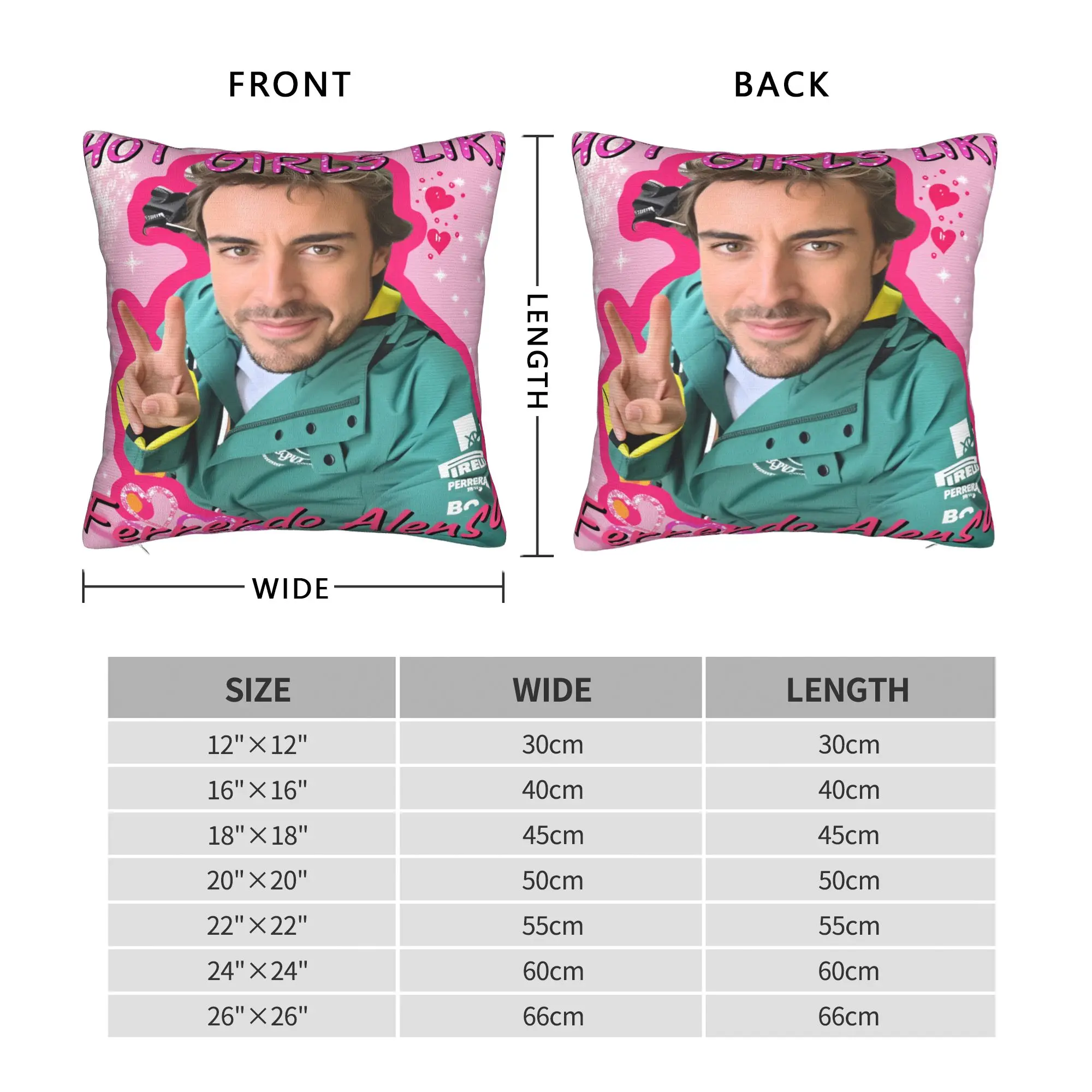 Fernandos Alonsos Pillow Cover  Print Cushion Cover Kawaii Pillow Case For Sofa Home Decoration