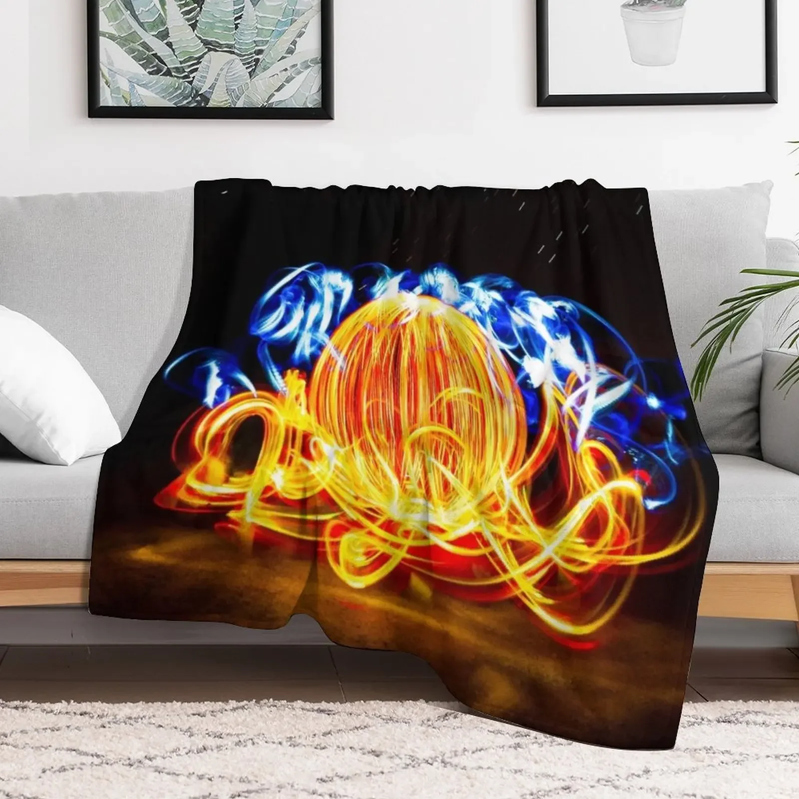 Ball of Fire meets Flinders Ranges Throw Blanket Cozy Napping Blanket Gift for Mom Dad