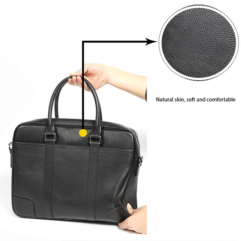 Valigetta classica in vera pelle TURE Borsa in pelle di vacchetta Borsa a tracolla da lavoro di alta qualità da uomo Borse a tracolla singole da uomo