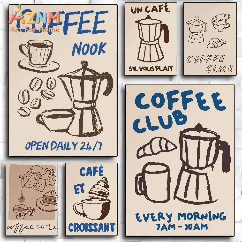 

1 шт. Модный ретро-постер в стиле аниме для кафе, завтраков, кофе-клубов, на самоклеящейся бумаге, для декора комнаты, бара, кафе, в стиле каваи