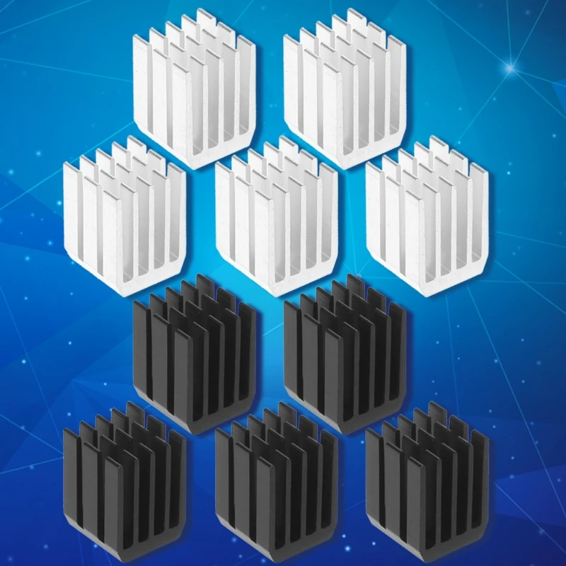 XD99 5Pcs/Set 9x9x12mm Aluminum Cooling Heat Sink Chip Ram- Radiator Heatsink Cooler Blocks